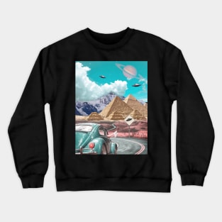 UFO Volkswagen Pyramids "Roadtrip" Art by Cult Class Crewneck Sweatshirt